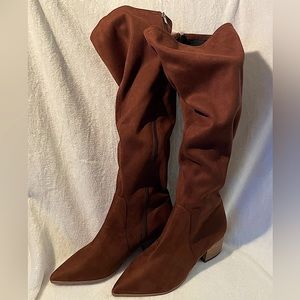 BROWN OVER THE KNEE BOOTS - ELOQUII - SIZE 12 WIDE